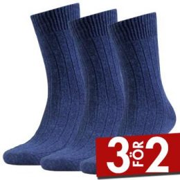 Amanda Christensen Strumpor 3P Supreme Wool Sock Mörkblå Strl 39/42