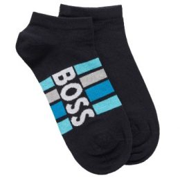 BOSS Stripe Cotton Ankle Socks Strumpor 2P Mörkblå Strl 39/42