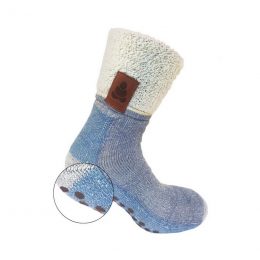 Buddha Socks, antihalksocka i ull, blå
