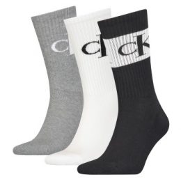 Calvin Klein Strumpor 3P Ribbon Monogram Socks Svart/Grå One Size Herr