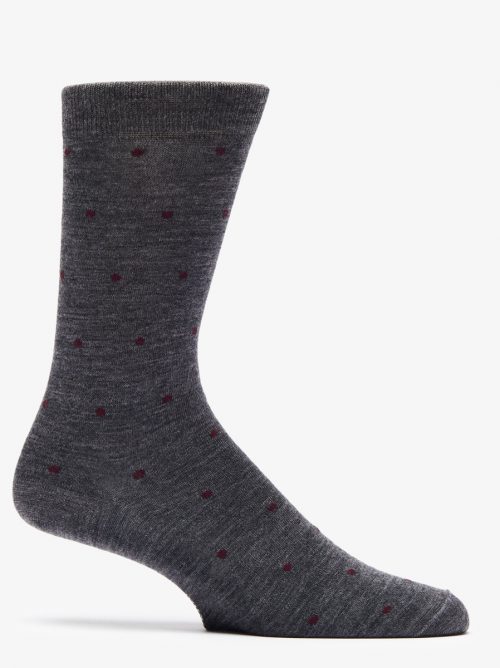 Grey & Burgundy Socks Utica