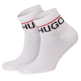 HUGO Strumpor 2P Label Rib Short Socks Vit Strl 39/42