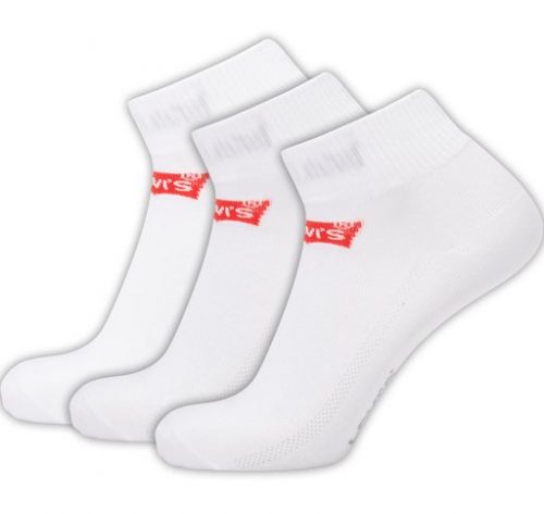 Levis Mid Cut Batwing Logo 3p, White, 39-42, Strumpor