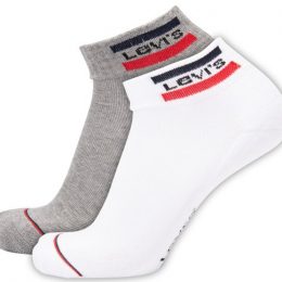 Levis Mid Cut Sprtwr Logo 2p, White / Grey, 43-46, Strumpor