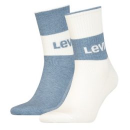 Levis Strumpor 2P Unisex Sustainable Short Cut Socks Vit/Blå Strl 39/42