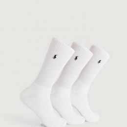 Polo Ralph Lauren 3-Pack Strumpor Crew Socks Vit