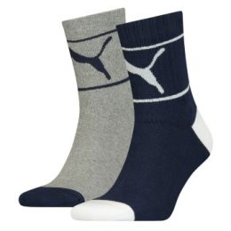 Puma Strumpor 2P Comfort Crew Sock Grå/Blå Strl 39/42