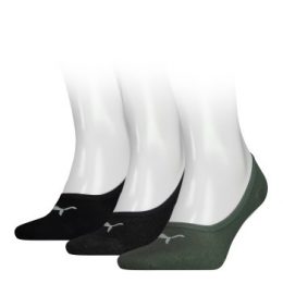 Puma Strumpor 3P Footie Socks Svart/Grön Strl 39/42