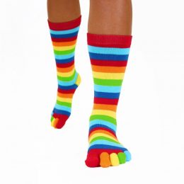 ToeToe Essential Mid-calf Striped Rainbow