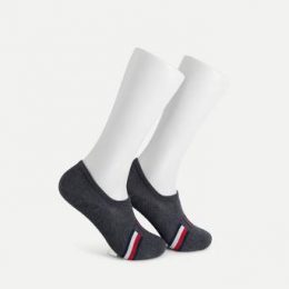 Tommy Hilfiger 2-Pack Strumpor TH Men Footie 2P Iconic Stripe Grå