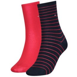 Tommy Hilfiger Strumpor 2P Classic Small Stripe Socks Marin/Röd Strl 39/42 Dam