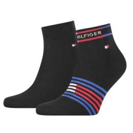 Tommy Hilfiger Strumpor 2P Men Breton Quarter Sock Svart Strl 39/42 Herr