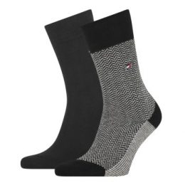 Tommy Hilfiger Strumpor 2P Men Herringbone Sock Svart Strl 43/46 Herr