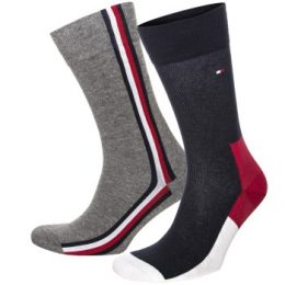 Tommy Hilfiger Strumpor 2P Men Iconic Hidden Socks Grå/Blå Strl 43/46 Herr