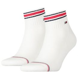 Tommy Hilfiger Strumpor 2P Men Iconic Sports Quarter Sock Vit bomull Strl 39/42 Herr