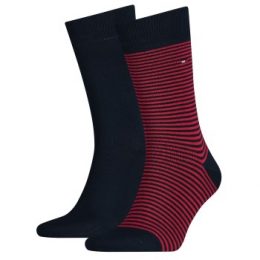 Tommy Hilfiger Strumpor 2P Men Sock Stripe Rödrandig Strl 39/42 Herr